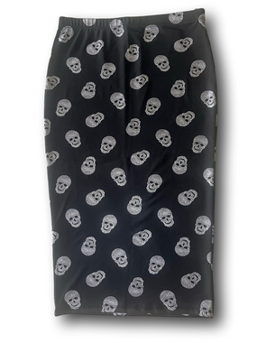 🇺🇸 Rue 21 Black Skull Print Pencil Skirt - Women’s medium